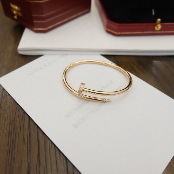 Cartier nail bracelet with diamonds, gold. - Picture 8 of 8